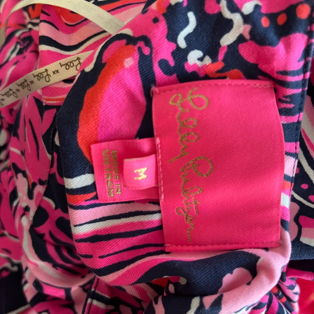 Lilly Pulitzer One-Shoulder Maxi Dress in Hot Pink and Black Floral - Picture 3 of 3